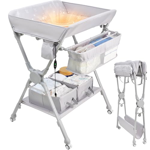Baby Changing Table with Auto Warmer - Large Portable Folding Diaper Station