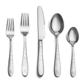 Silverware Set for 8 - Silver Daisy Pattern Stainless Steel Flatware, Modern Kitchen Utensils
