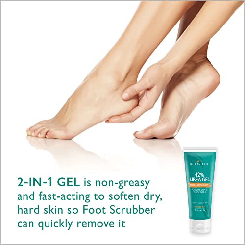 Foot Care Gel & Scrubber Set with Shea Butter - Callus Softening Bundle