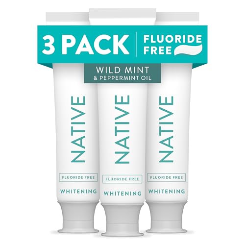 Native Fluoride Free Whitening Toothpaste 4.1oz Pack of 3 - Wild Mint & Peppermint Oil