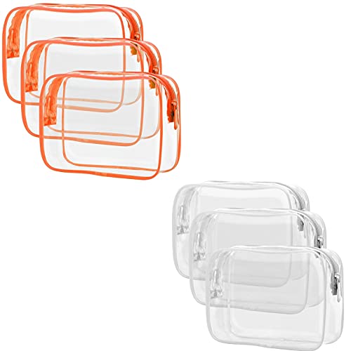PACKISM Clear Toiletry Bag, 3 Pack TSA Approved Toiletry Bag Quart Size Bag, Carry on Airport Airline Compliant Bag Set