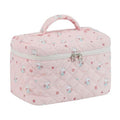 Large Cosmetic Bags Travel Makeup Bag with Portable Cute Toiletry Bag Aesthetic Make Up Organizer with Handle for Women (Pink)