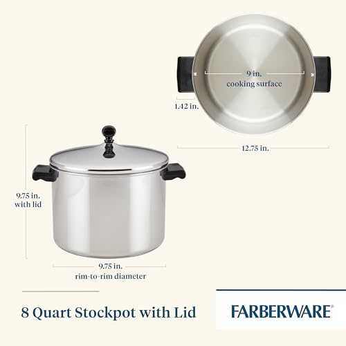 8 Quart Stainless Steel Stockpot with Lid - Classic Cookware, Versatile & Durable