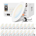 LVWIT 6 Inch Recessed LED Can Lights 5CCT Dimmable 18 Pack White - Model: 6in-18pack