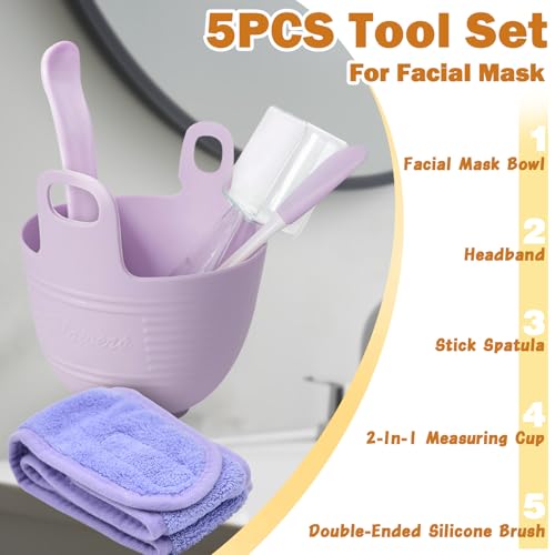 Ouhans Orange Jelly Face Mask Set with Hyaluronic Acid & Vitamin C – DIY Spa Kit with Mixing Bowl & Headband, Perfect Gift for Women