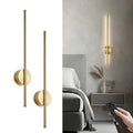 KARTOOSH Wireless Wall Sconce Set of Two, 23.6 Inch Brass Modern Battery-Operated Lighting