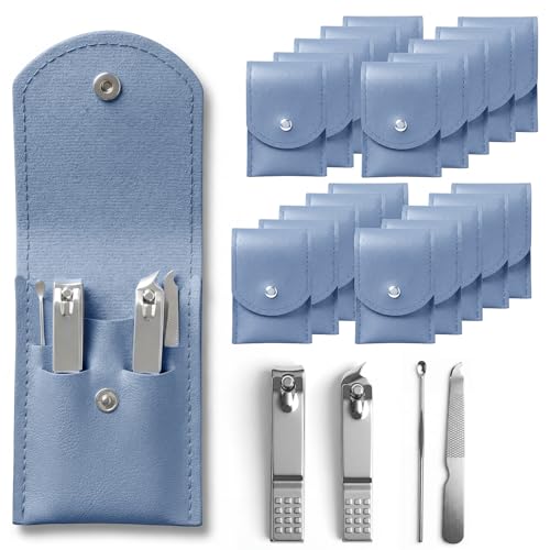Blue 20-Piece Professional Nail Care Kit with Clippers & Tools - Travel Size