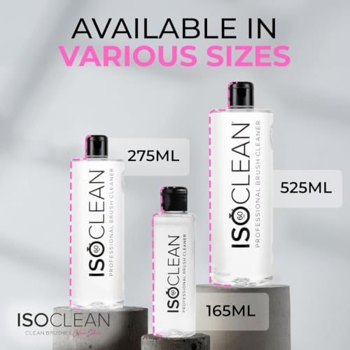 ISOCLEAN Makeup Brush Cleaner Spray 9 Fl Oz - Easy Pour with Dip Tray