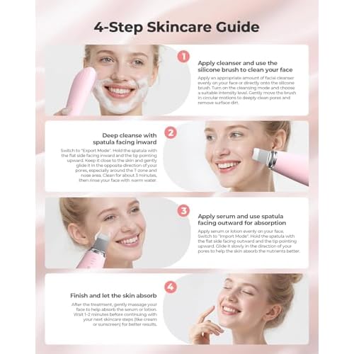 Blackhead Remover Tools - 2 in 1 Electric Face Scrubber Skin Spatula + Electric Silicone Facial Cleansing Brush,Pore Extractor Face Spatula Deep Cleansing for Facial Skincare(2026 Women Gift,7 Modes)