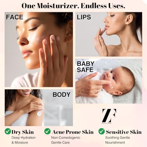 ZF Beef Tallow for Skin & Face 4 oz ? Whipped Grass-Fed Beef Tallow Cream with Raw Honey & Jojoba ? Moisturizer for Face & Body ? Deep Hydration for Dry, Sensitive Skin (Unscented)