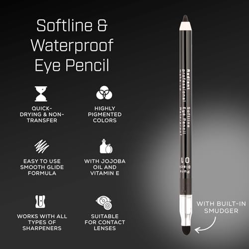 Radiant Professional Waterproof Eyeliner Pencil - Eyeliner Waterproof Smudge Proof for Woman - Long Lasting Under Eye Pencil for Smoky Eye - Soft Waterline Eye liner Smudger Tool, Chocolate (03)