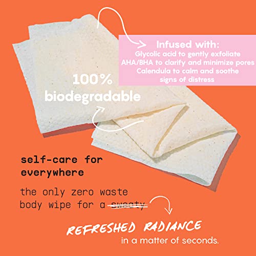 Refresh Face Wipes ? Individual Cleaning Facial Wipe Singles- Moist Towelettes Individually Wrapped ? After Workout & Travel ? Fresh Citrus - AHA/BHA, Clover & Calendula