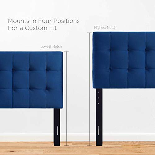 Modway Lily Biscuit Tufted Twin Performance Velvet Headboard - Navy