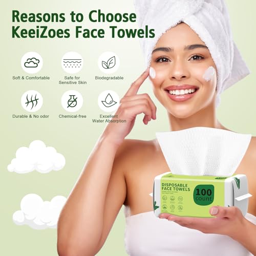 Disposable Face Towels 600 Count - Biodegradable Ultra Soft & Thick Facial Wipes for Sensitive Skin, Multi-Purpose Cleansing, Variation of THIS listing