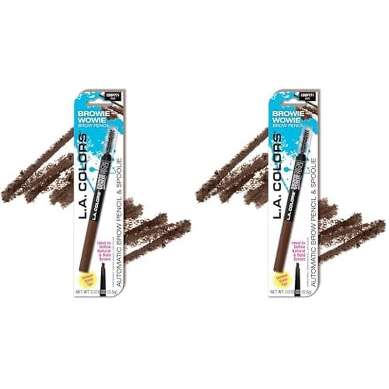 L.A. COLORS Browie Wowie Brow Pencil, Dark - Carded CBBP771 (Pack of 2)