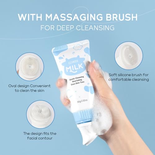 WOUGLAY 15-Piece Milk Skincare Kit for Teens & Women | Travel Set with Mask & Moisturizer - 0.07 Fl Oz