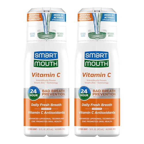 Vitamin C Mouthwash with Zinc & Fresh Citrus Flavor - 16 fl oz Pack of 2