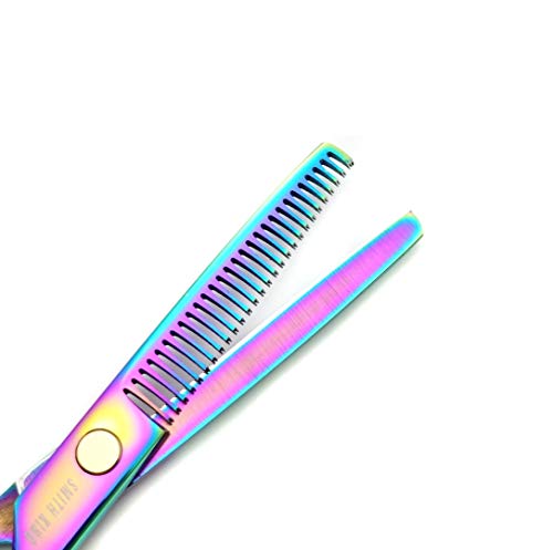 Smithking Rainbow 5.5 Inch Hair Cutting Scissors Set with Thinning Shears & Case
