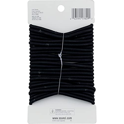 Scunci Effortless Beauty No-damage Black Elastics, Thick Hair 24 ea (Pack of 1)