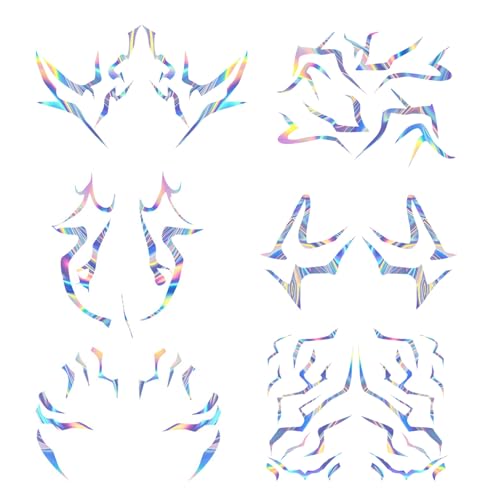 Movie Hunters Rumi Temporary Tattoos Anime Purple Temporary Tattoos Dance Cosplay Tattoos Stickers Prop Halloween Cosplay Accessories Waterproof(Colorful Laser) 8 sheets