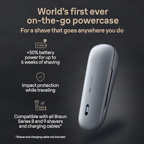Braun PowerCase for Series 9 Pro/9/8 Shavers - 1 Count, Portable Charging Case
