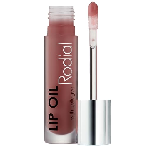 Rodial Lip Oil with Plumping Collagen 4ml ? Hydrating Vegan Lip Oil for Fuller, Smoother Lips, Nourishing Lip Care with Cherry, Jojoba & Macadamia Oils, English Rose Gloss Finish