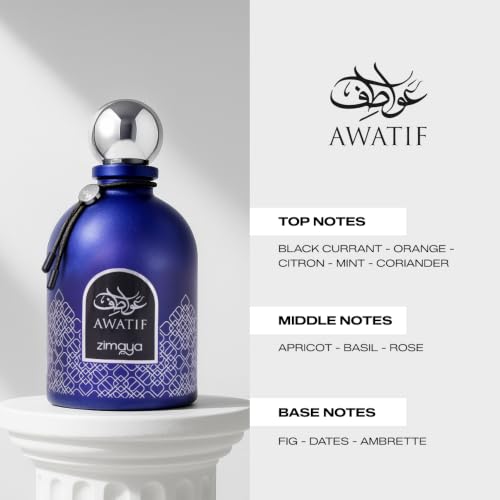 Men's Eau de Parfum - Zimaya Awatif Pour Homme 3.4 Fl Oz - Fresh Citrus & Floral Scent