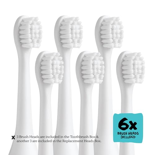 Kids Electric Toothbrush - Rechargeable Vibrating Shark Design with 6 Replacement Heads, Timer, Gently Cleans Teeth - Made by Dentists - Shark