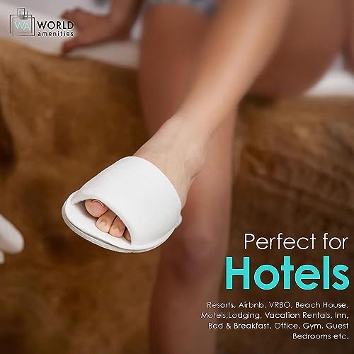 Unisex Spa Slippers Bulk Pack - Ultra Soft Open Toe Hotel Guest Disposable Slippers
