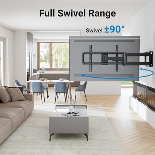 Long Arm Corner TV Wall Mount for 37-75 Inch TVs Up to 110 lbs - 16" Wood Studs, Full Motion