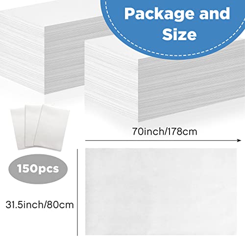 Tegeme Disposable Waterproof Massage Table Sheets 150 Pack - White, 31x70 inches