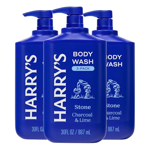 Harry's Men's Body Wash Stone 30 Fl Oz Pack of 3 - Deep Clean, Paraben & Sulfate Free