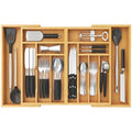 Lifewit Adjustable Silverware Drawer Organizer Tray | Bamboo Utensil Storage