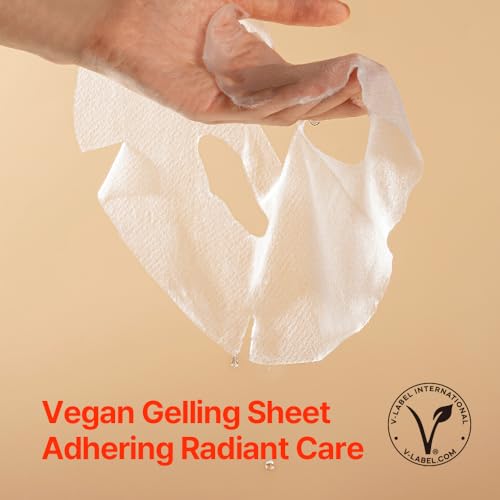 Pyunkang Yul PKY Radiance Vita Facial Mask Pack, Blemish Care with Pure Vitamin C, Improves Skin Firmness and Radiance, Adherence Gel Sheet, Vegan, Zero Irritation, Korean Skincare (10pcs)