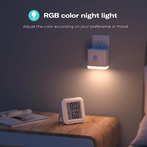 THIRDREALITY 4 Pack Smart Night Lights with Motion & Light Sensors, RGB Color & Dimmable, Zigbee Hub Required