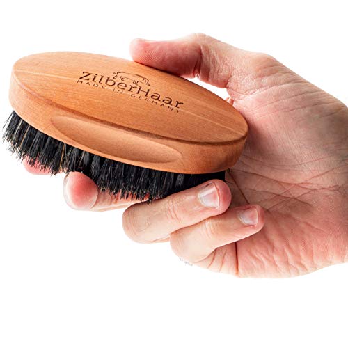 Men's Slanted Bristle Hair and Beard Brush - Natural Boar & Pearwood