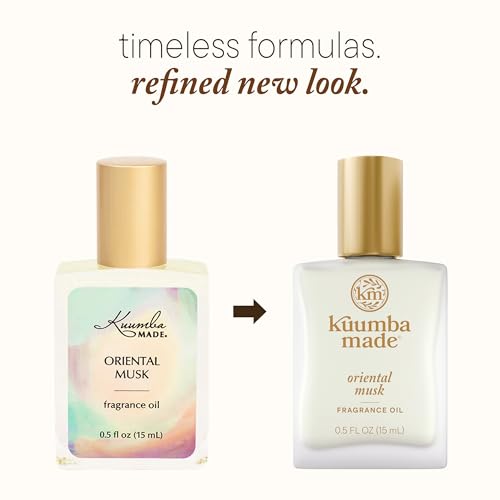 Kuumba Made Oriental Musk Fragrance Oil Roll-On 0.5 Fl Oz - Alcohol-Free, Long-Lasting, Vegan