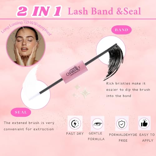 DIY Lash Extension Kit - 280pcs Lashes Clusters 0.07D 40D+50D Mix, 9-16mm D Curl Soft Wispy Lash Clusters Kit with Bond, Seal, Remover & Tweezers for Easy At-Home Application Nature Look