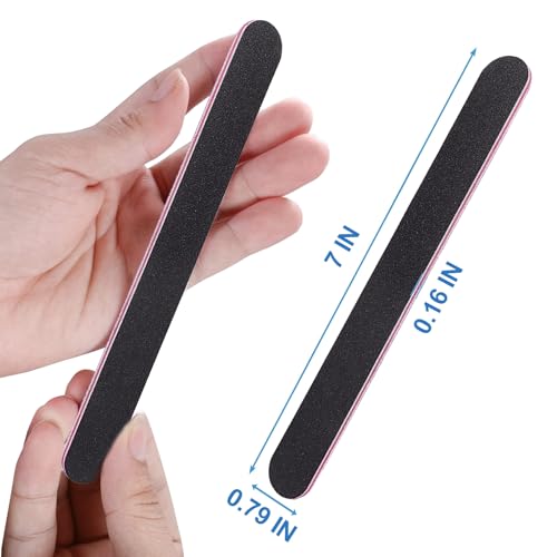 200 Pcs Nail Files Bulk - Double Sided 100/180 Grit Emery Boards for Natural & Acrylic Nails - Black Variation of THIS listing