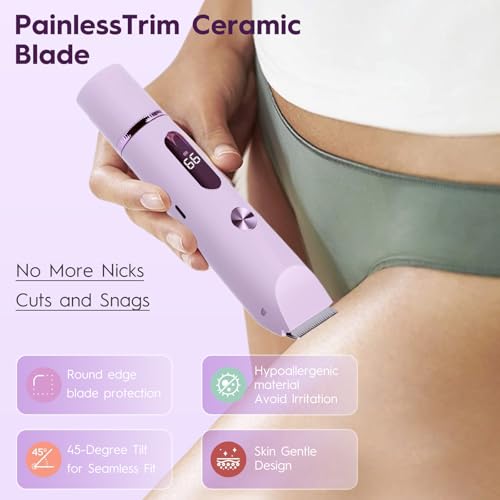 Joigivit Purple 2-in-1 Dual Head Bikini & Body Trimmer for Women