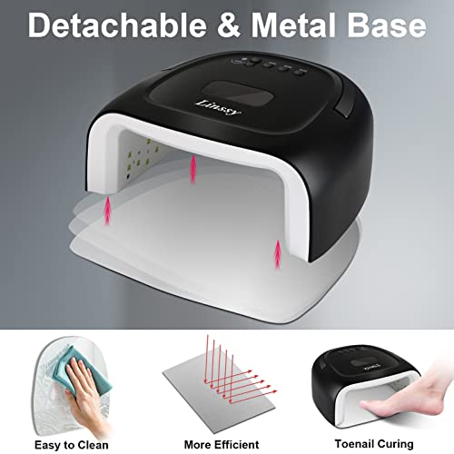 Cordless 60W UV LED Nail Lamp for Gel Nails – Linssy Black