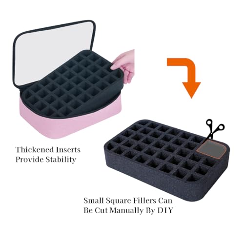 Pink 2-Pack Small Clear Nail Polish Organizer Holds 80 Bottles - Travel & Storage