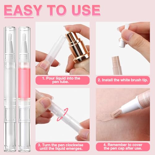 50Pcs Empty Nail Oil Pens with Labels - Portable Cuticle Oil Applicators for Nail Growth