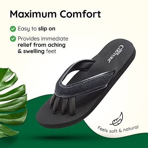 Pedi Couture Pedicure Sandals with Built In Toe Separators for Women - Comfortable Spa Style Flip Flops for Home, Salon, Yoga & Gym Use