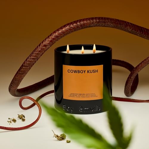 27 oz Scented Candle with Suede Saffron Patchouli - Boy Smells Cowboy Kush