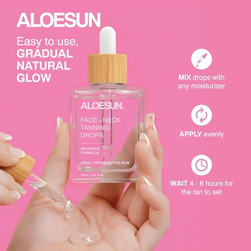Self Tanning Drops for Face & Body - Gradual Sunless Bronzer with Hyaluronic Acid