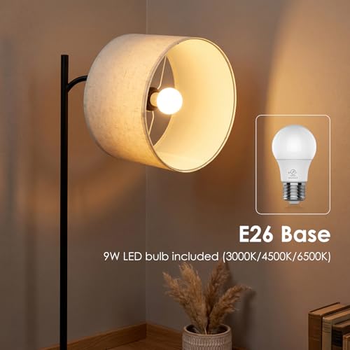 ONWISH Floor Lamp with Table & USB-C Charging Ports - Off-White