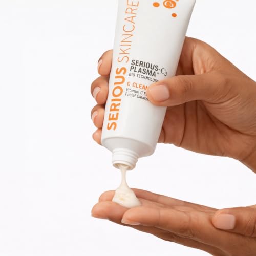 Serious Skincare Vitamin C Clean Facial Cleanser 4 Oz - Hydrating Gentle Face Wash for Mature & Dry Skin