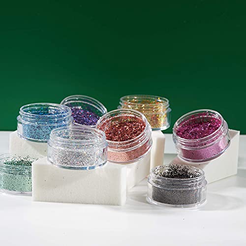 Holographic Glitter Shakers by Moon Glitter ? 100% Cosmetic Glitter for Face, Body, Nails, Hair and Lips - 0.17oz - Set of 8 colours