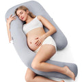 Momcozy Cooling Pregnancy Pillow - Dreamlign U Pro Maternity Pillow Grey-Cooling Fabric